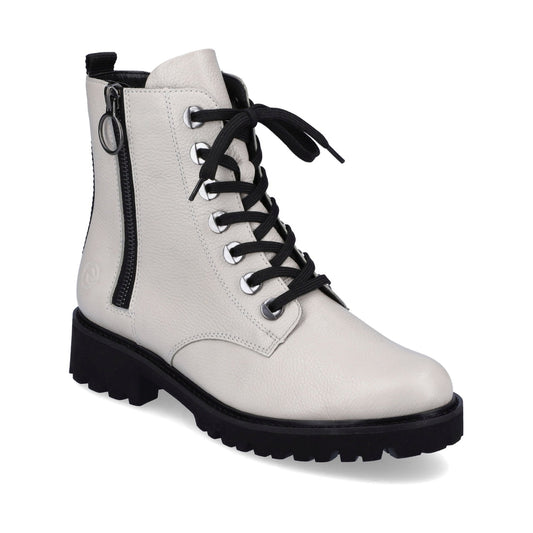 Remonte womens white casual closed booties | Vilbury London