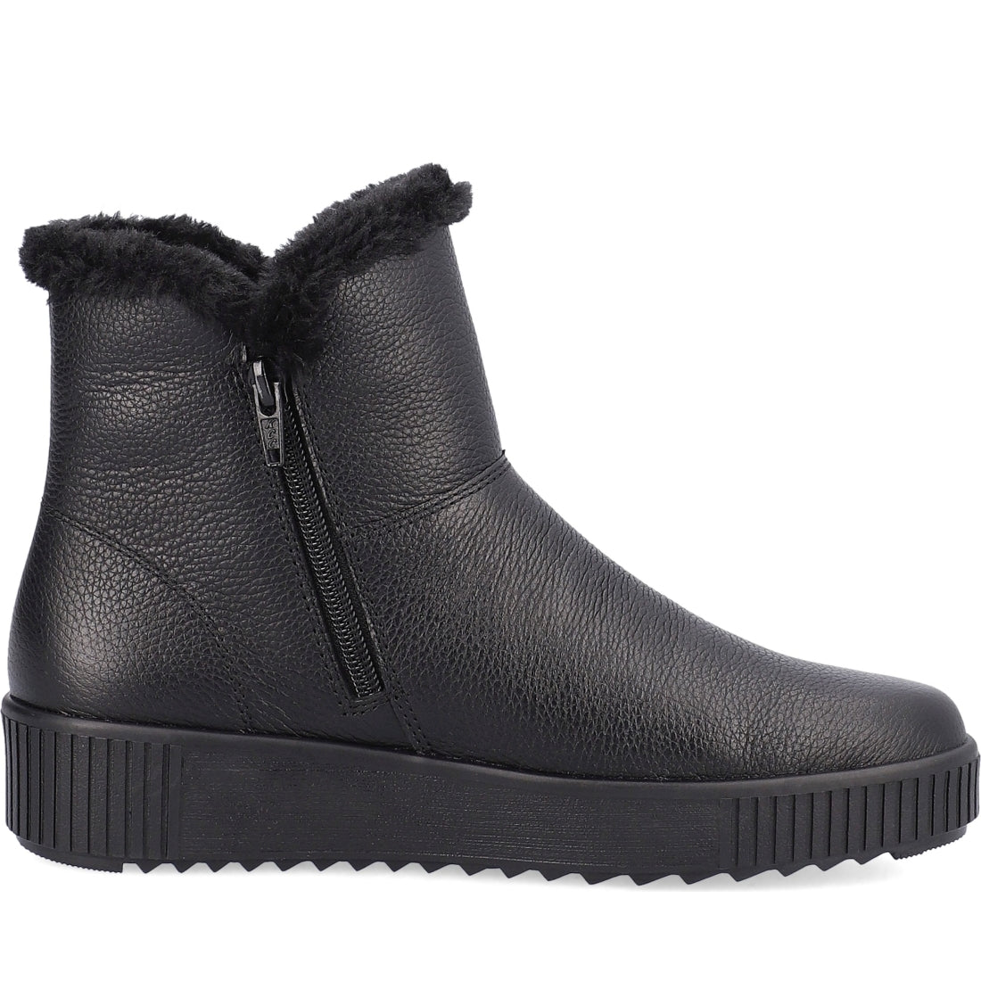 Remonte womens black casual closed booties | Vilbury London