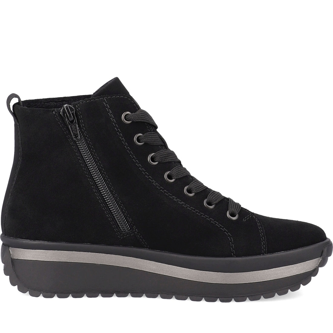 Rieker womens black casual closed booties | Vilbury London