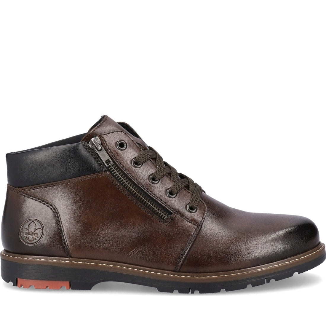 Rieker mens brown casual closed booties | Vilbury London