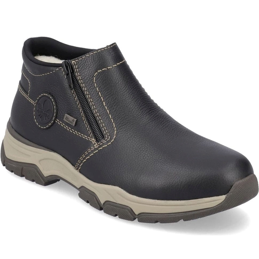 Rieker mens black casual closed booties | Vilbury London