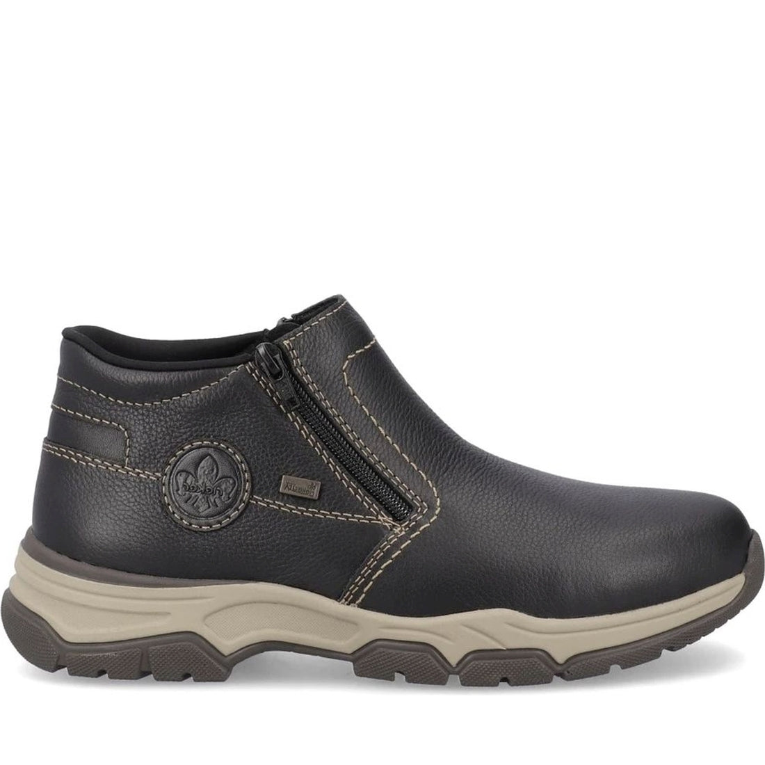 Rieker mens black casual closed booties | Vilbury London