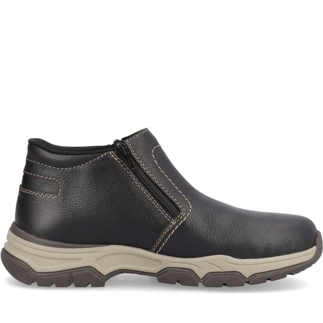 Rieker mens black casual closed booties | Vilbury London