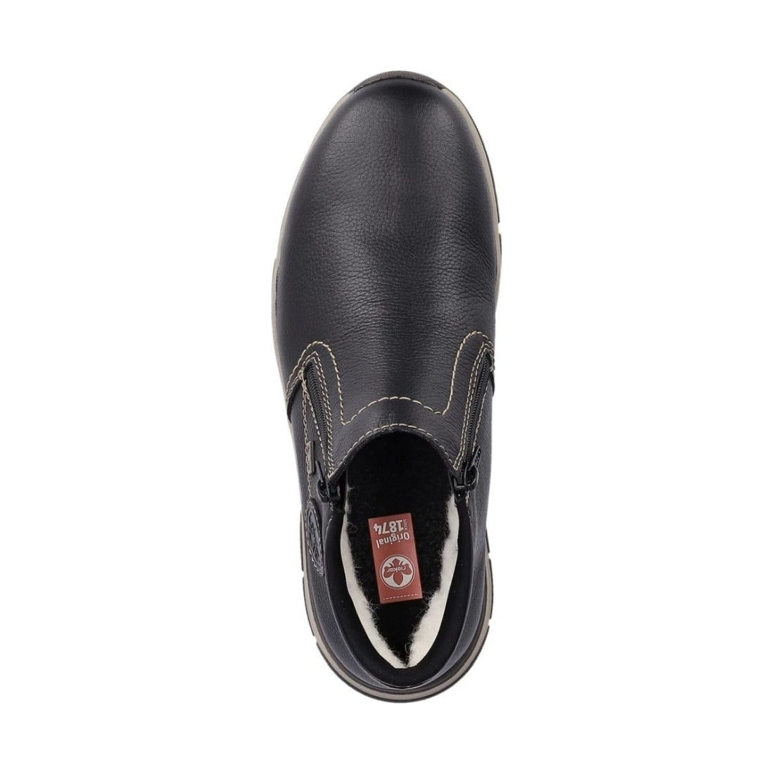 Rieker mens black casual closed booties | Vilbury London