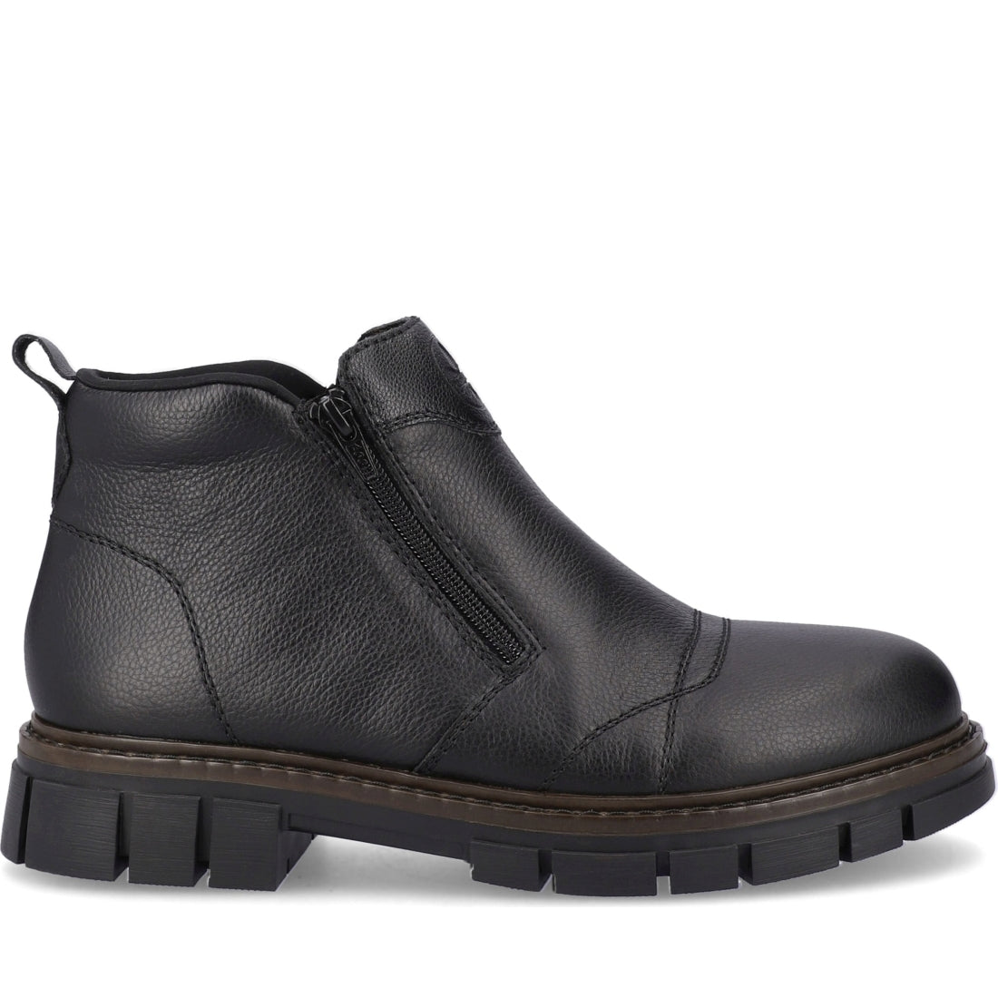 Rieker mens black casual closed booties | Vilbury London