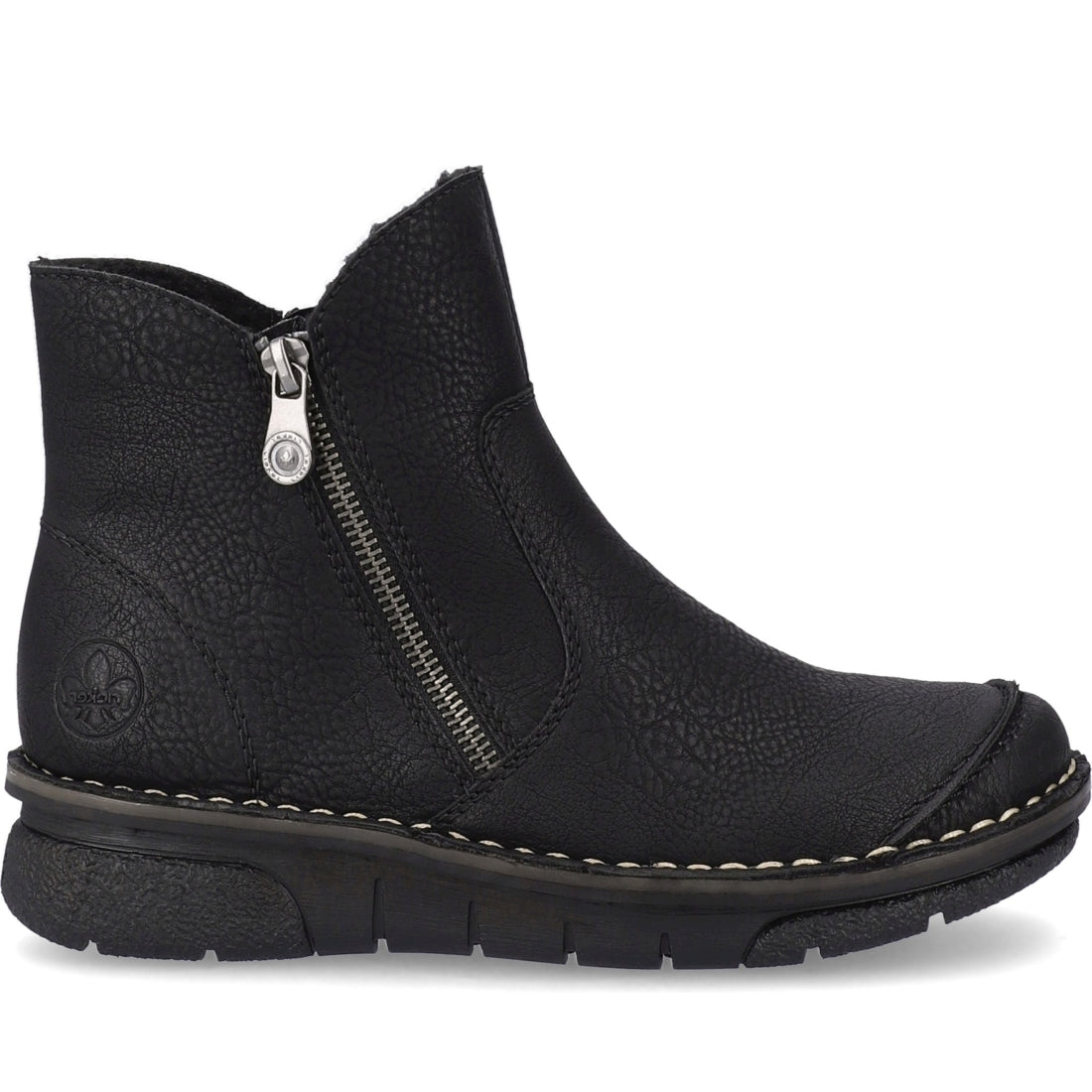 Rieker womens black casual closed booties | Vilbury London