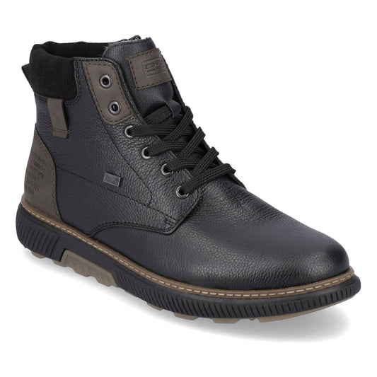 Rieker mens black casual closed booties | Vilbury London