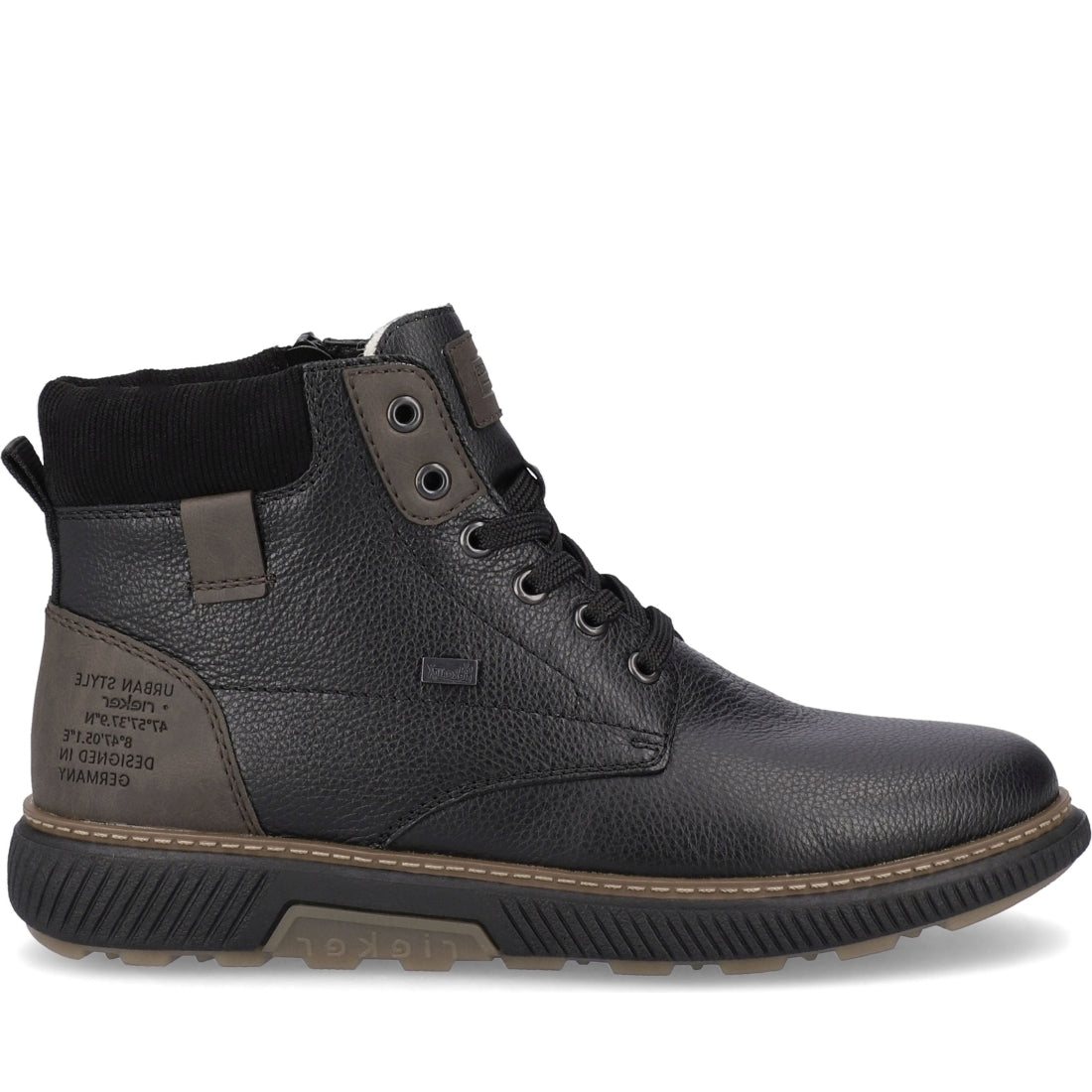 Rieker mens black casual closed booties | Vilbury London