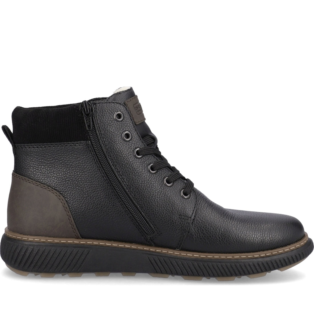 Rieker mens black casual closed booties | Vilbury London