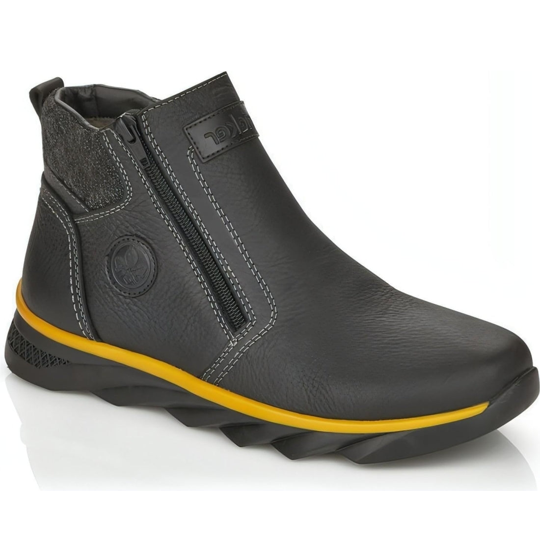 Rieker mens black casual closed booties | Vilbury London