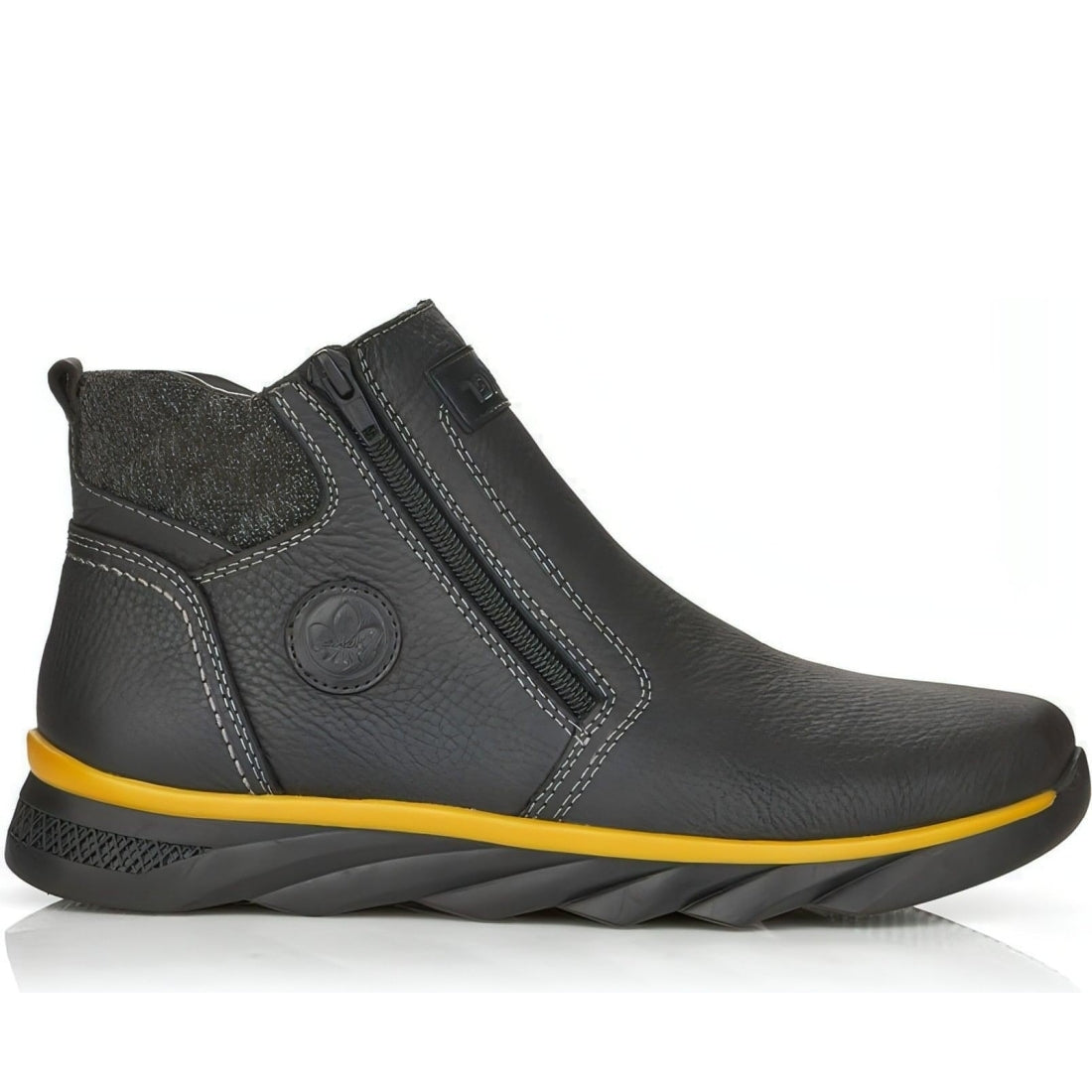 Rieker mens black casual closed booties | Vilbury London