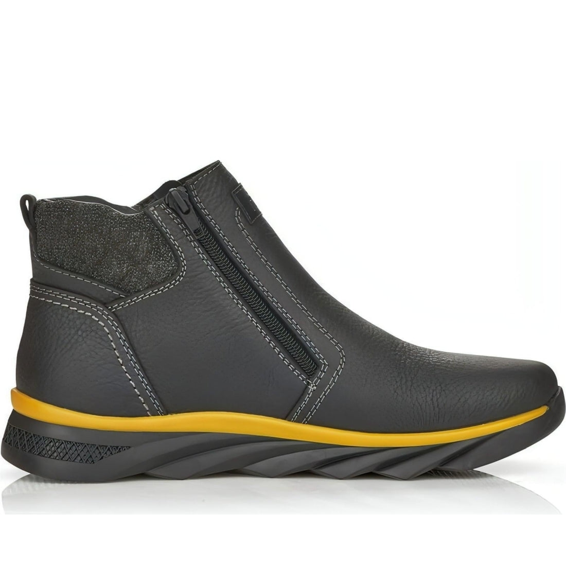 Rieker mens black casual closed booties | Vilbury London