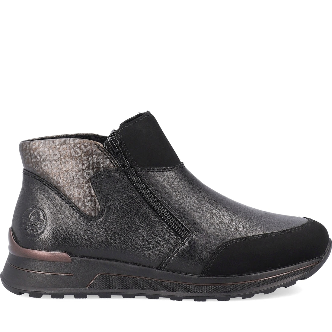 Rieker womens black casual closed booties | Vilbury London