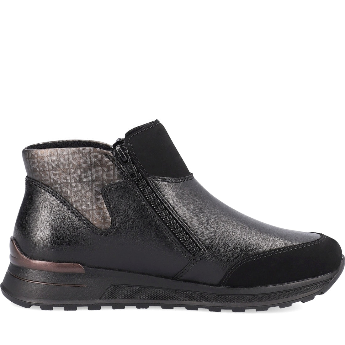 Rieker womens black casual closed booties | Vilbury London