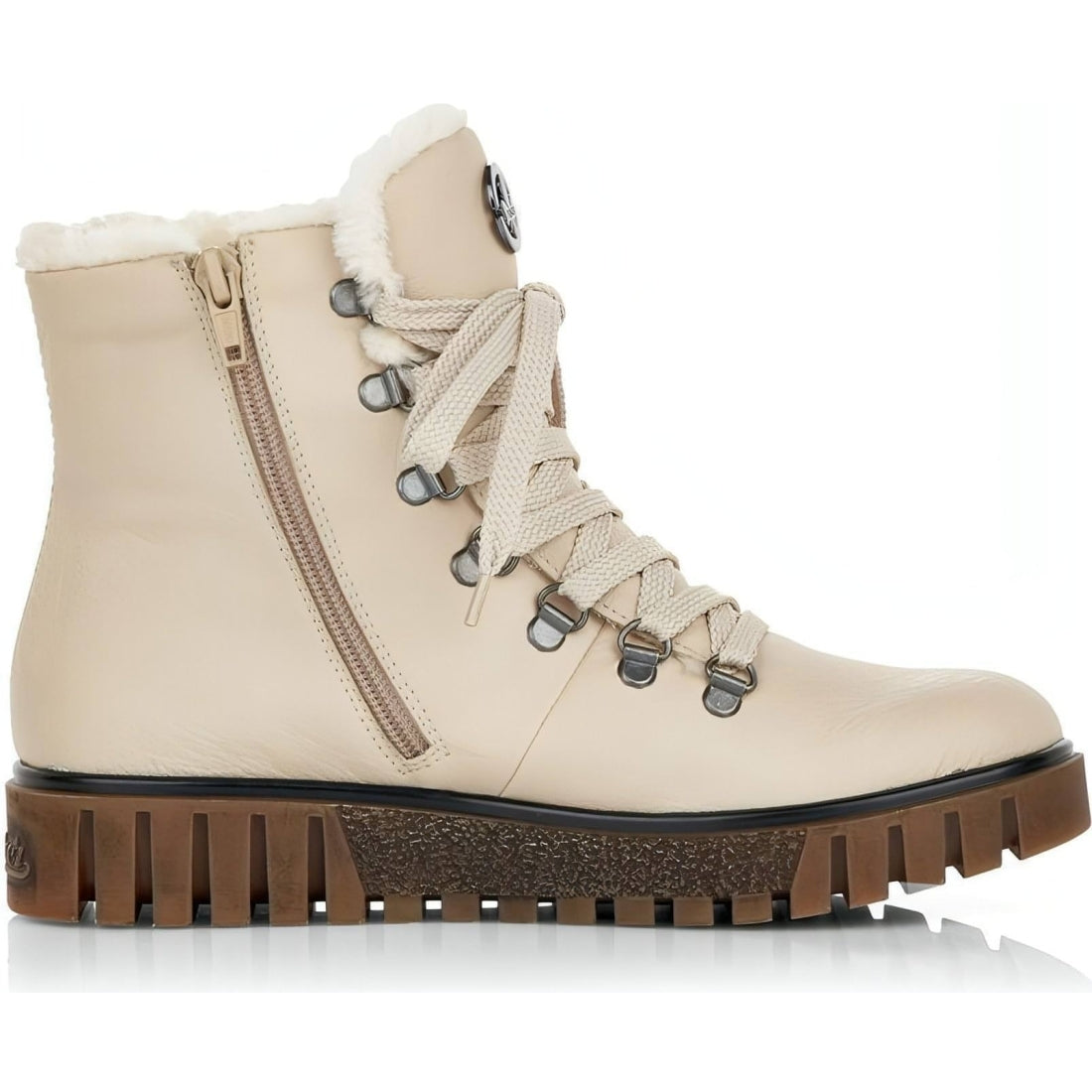 Rieker womens beige casual closed booties | Vilbury London