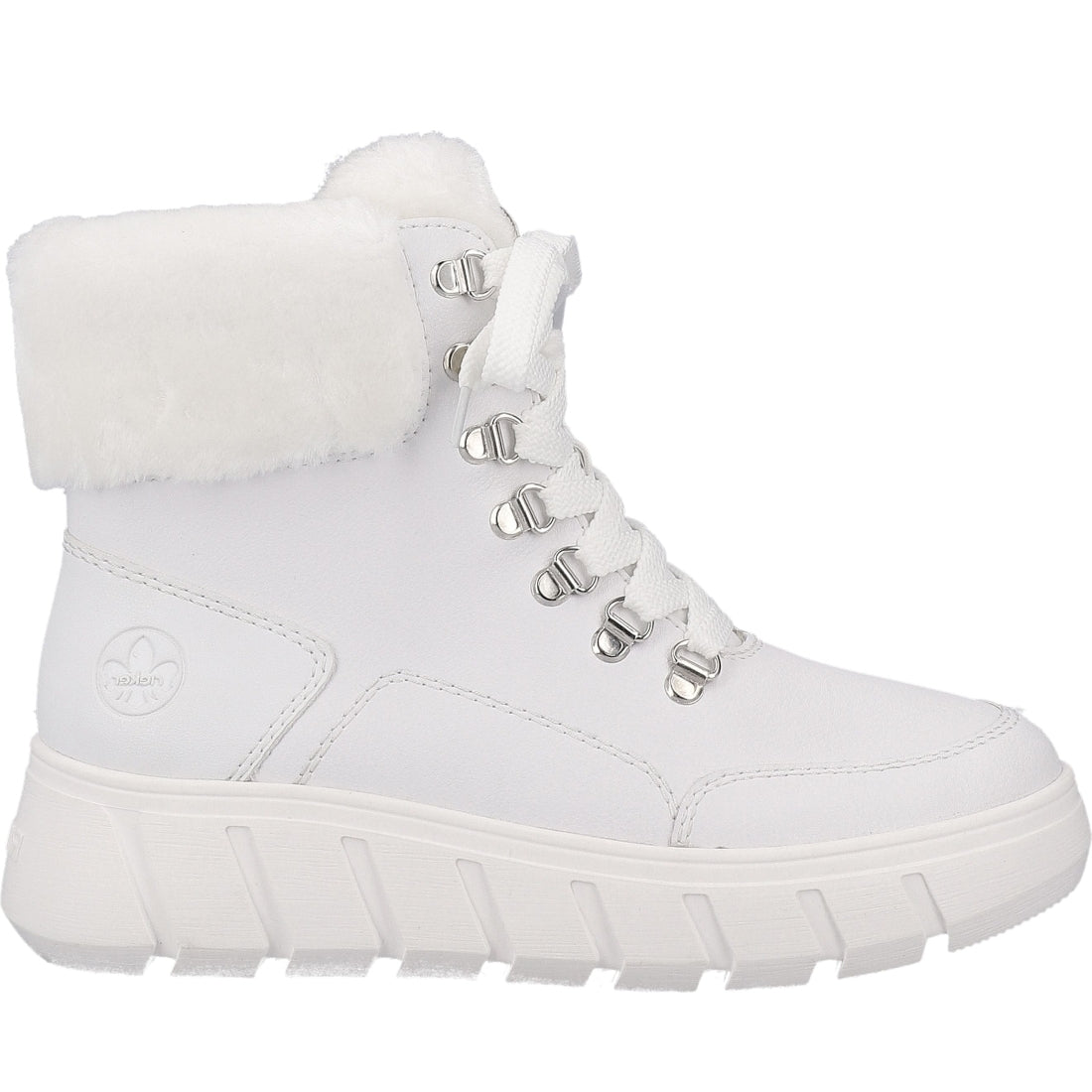 Rieker womens white casual closed booties | Vilbury London