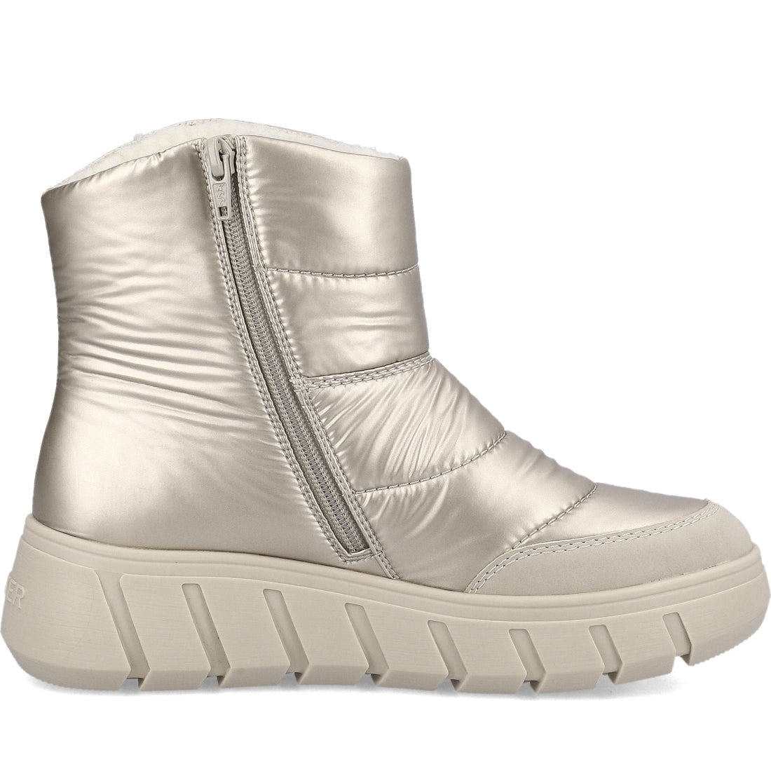 Rieker womens beige casual closed booties | Vilbury London