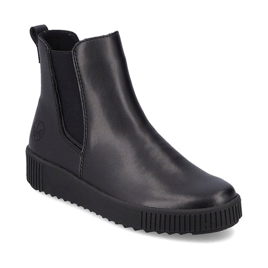 Rieker womens black casual closed booties | Vilbury London