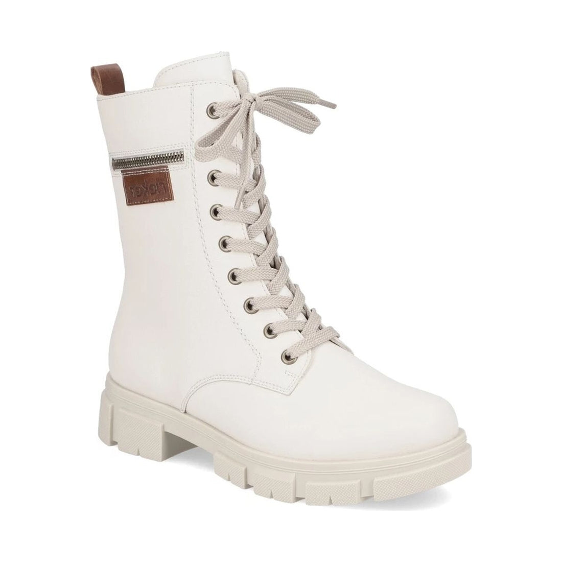 Rieker womens beige casual closed booties | Vilbury London