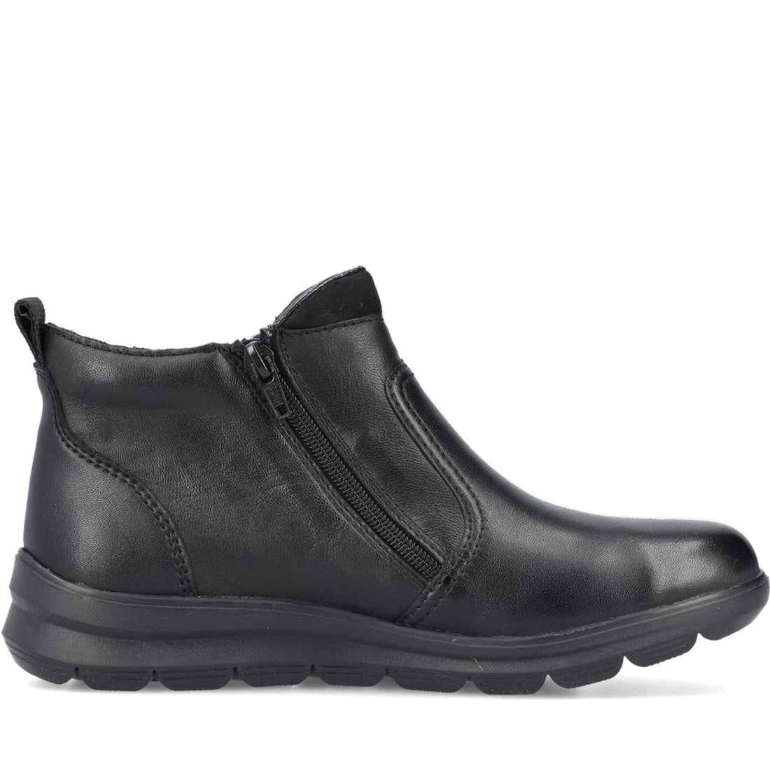 Rieker womens black casual closed booties | Vilbury London