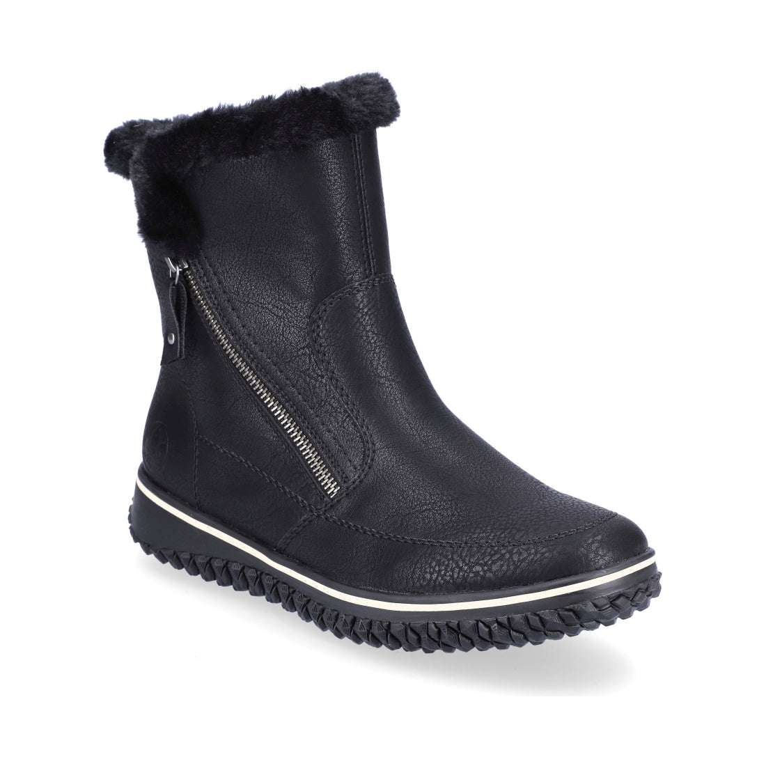 Rieker womens black casual closed booties | Vilbury London