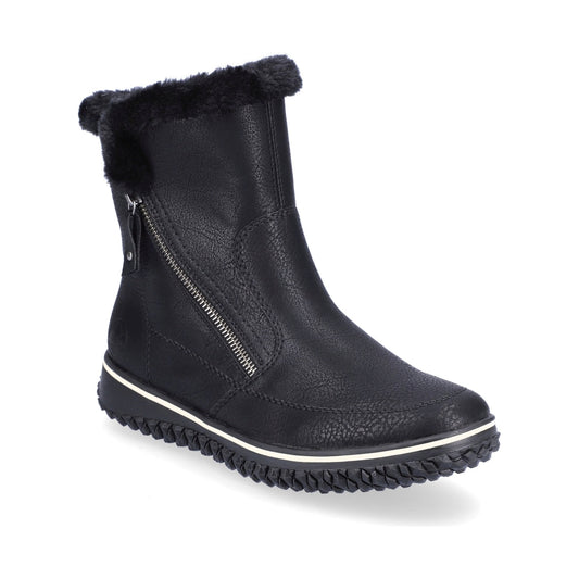 Rieker womens black casual closed booties | Vilbury London