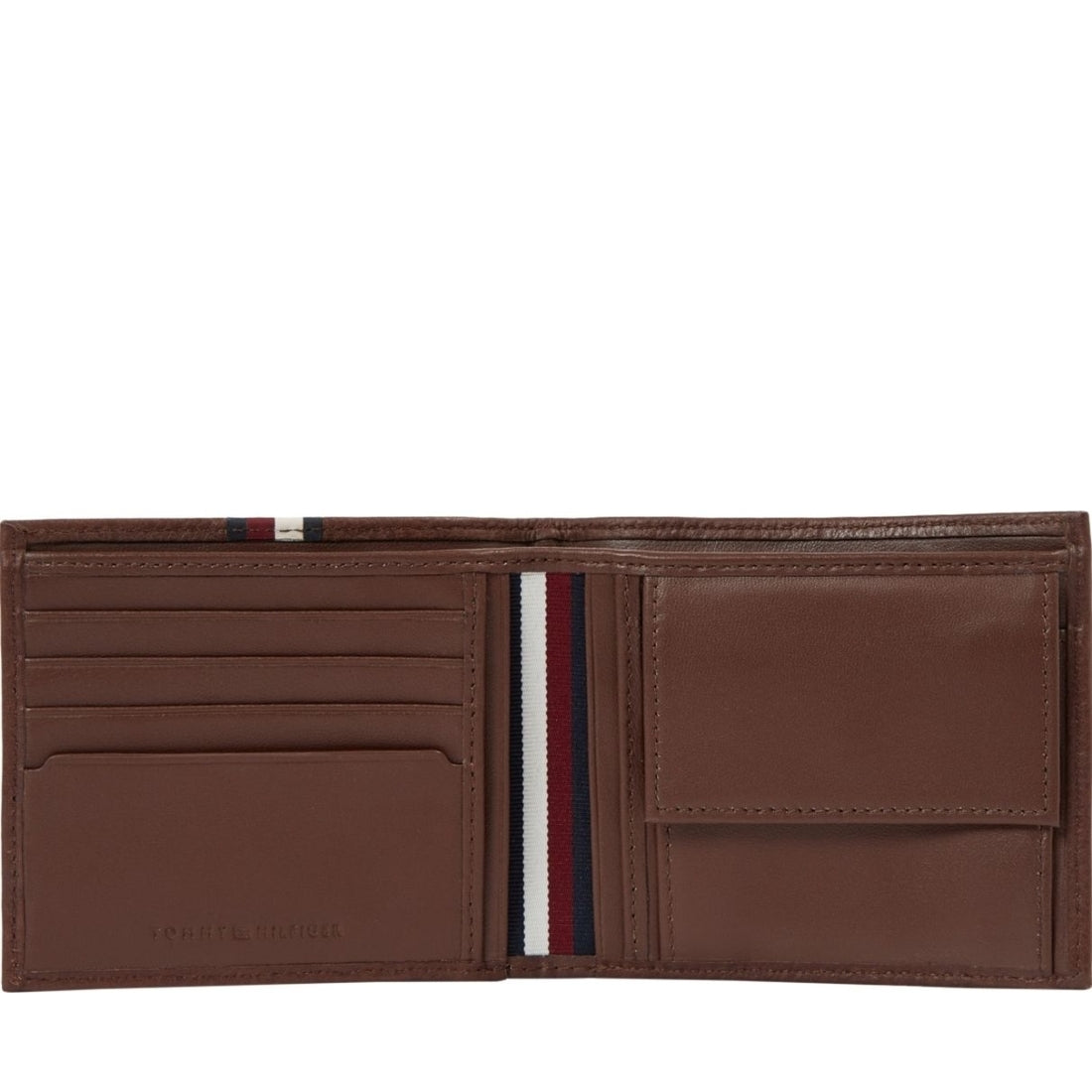 Tommy Hilfiger mens dark chestnut prem cc/coin wallets | Vilbury London