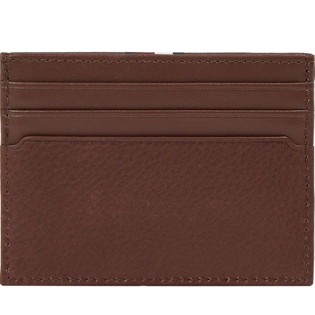 Tommy Hilfiger mens dark chestnut prem cc holder card case | Vilbury London