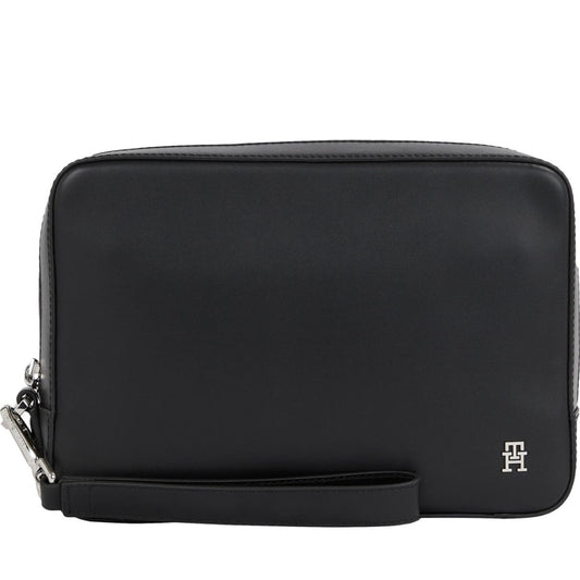 Tommy Hilfiger mens black modern washbag | Vilbury London