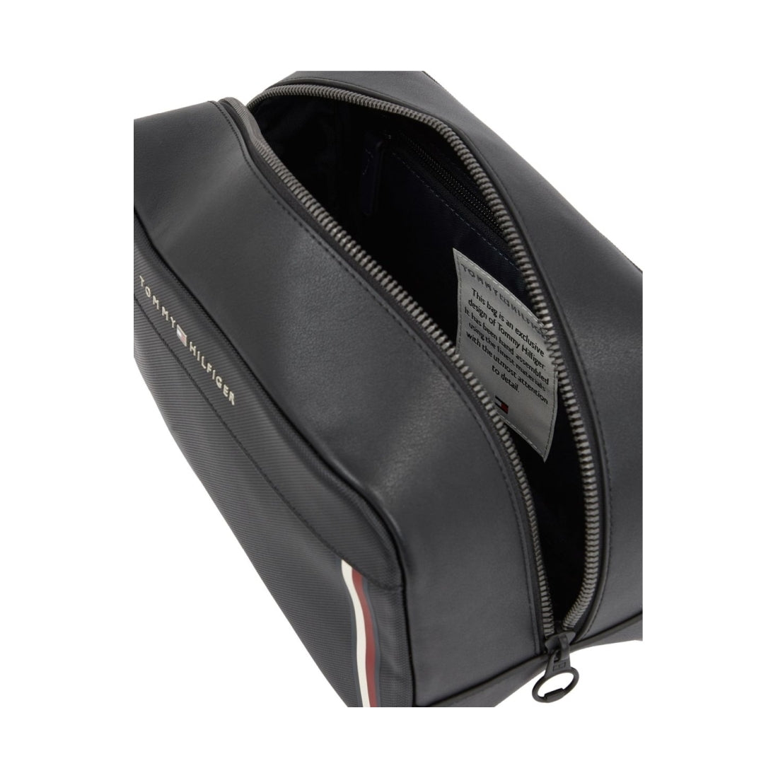 Tommy Hilfiger mens black pique washbag | Vilbury London