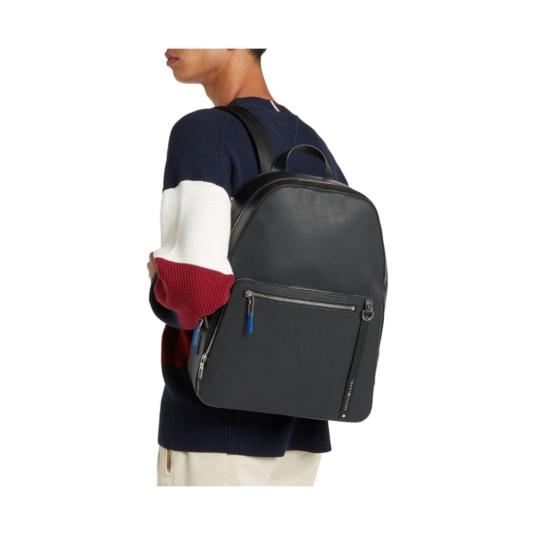 Tommy Hilfiger mens black business backpack | Vilbury London