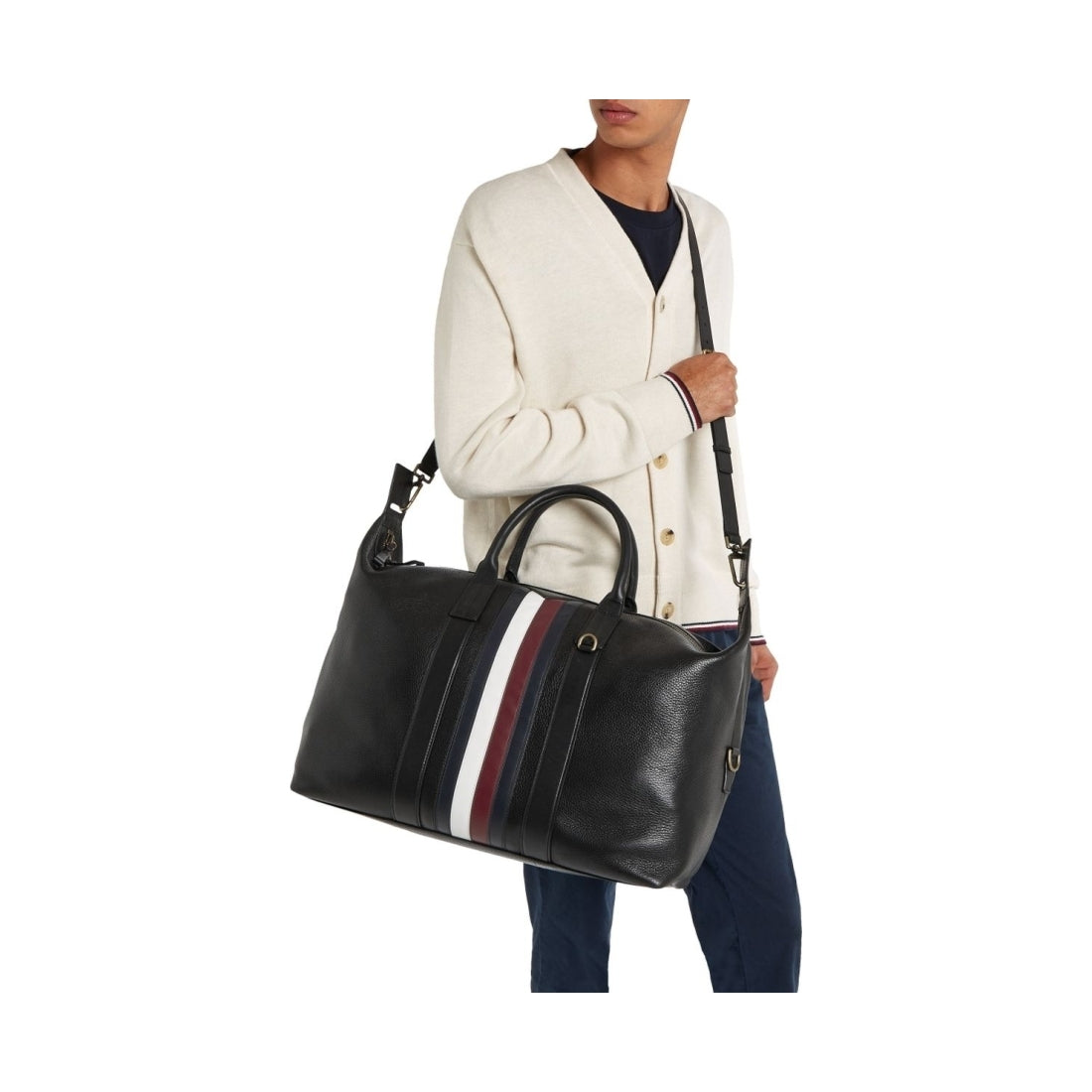 Tommy Hilfiger mens black premium duffle | Vilbury London