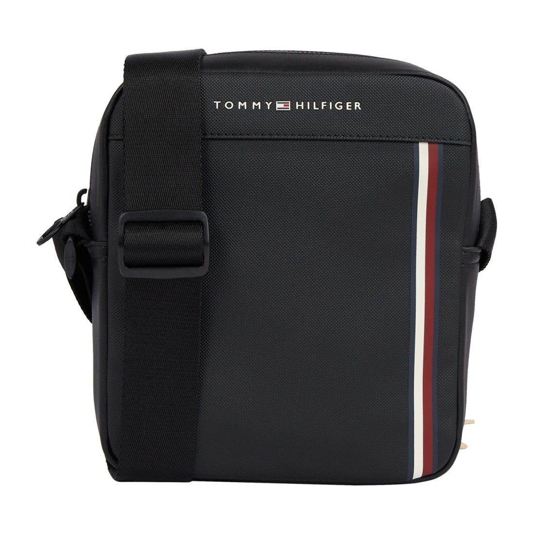 Tommy Hilfiger mens black pique mini reporter | Vilbury London