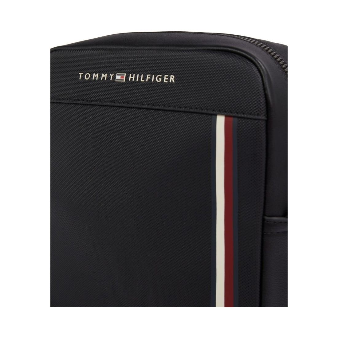 Tommy Hilfiger mens black pique mini reporter | Vilbury London