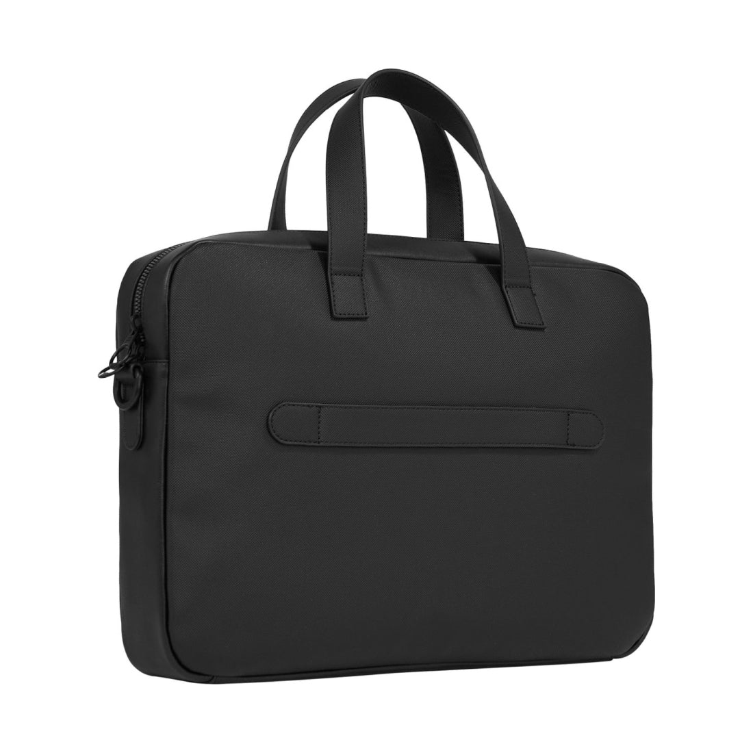 Tommy Hilfiger mens black pique slim computer bag | Vilbury London