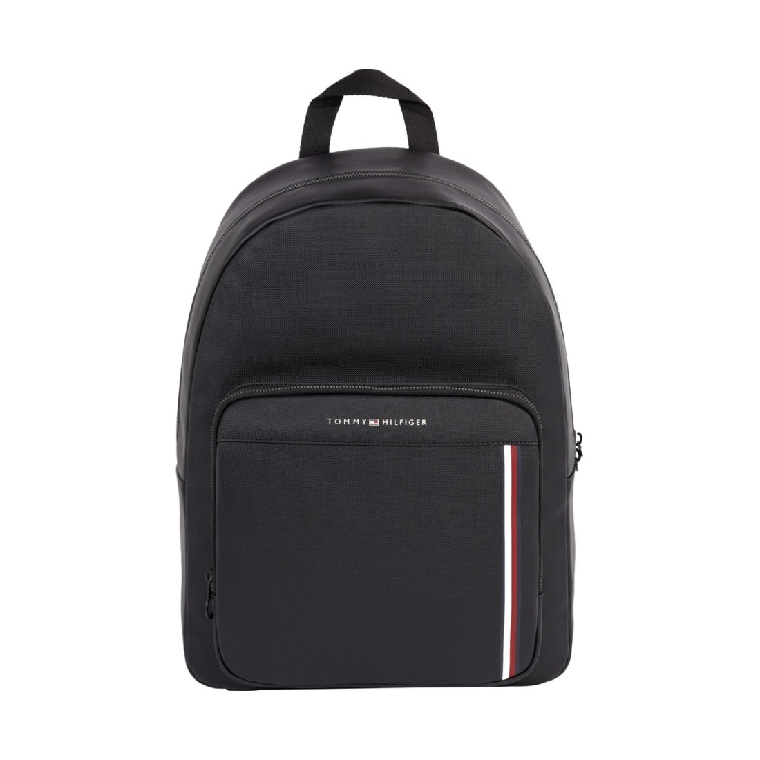 Tommy Hilfiger mens black pique backpack | Vilbury London