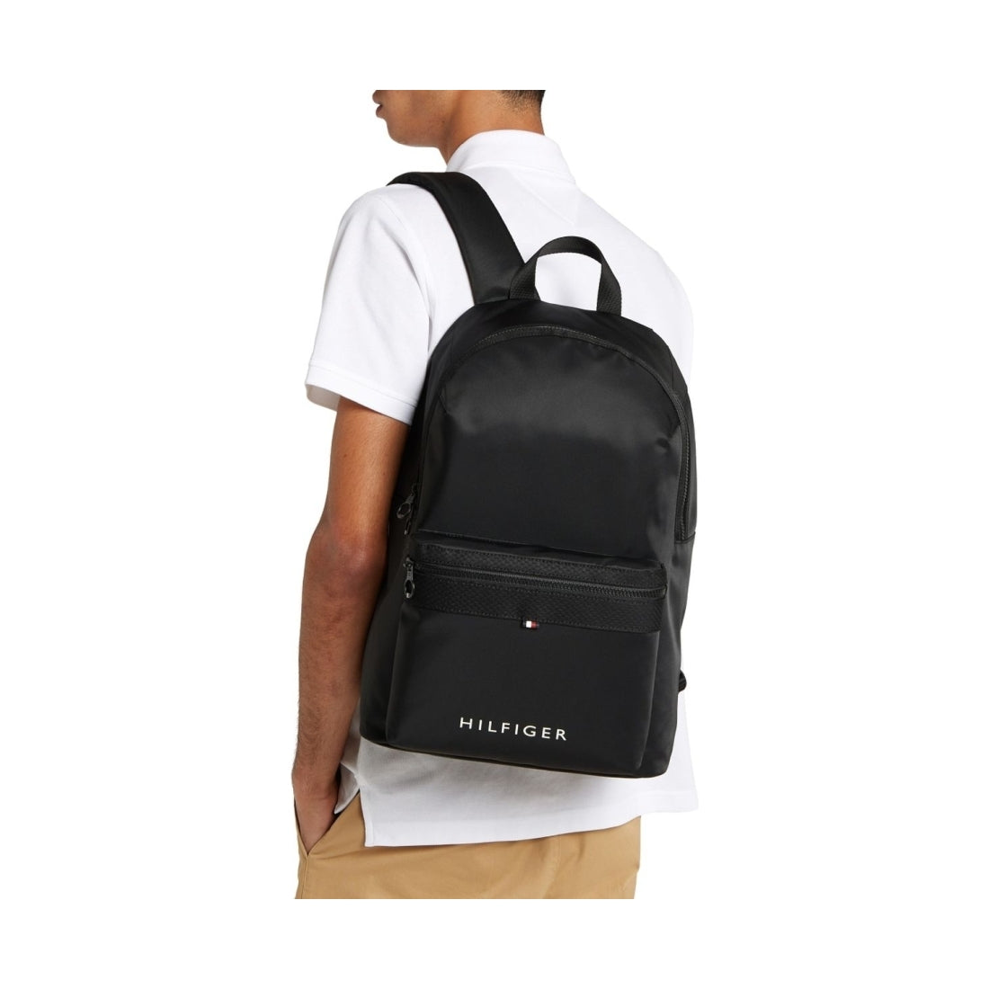 Tommy Hilfiger mens black skyline backpack | Vilbury London