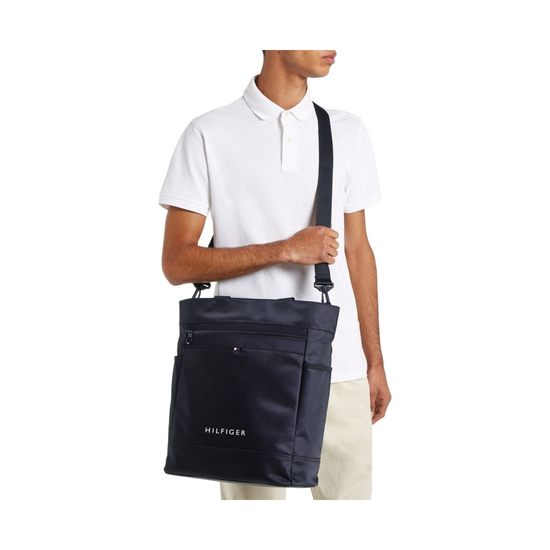 Tommy Hilfiger mens space blue rolltop backpack | Vilbury London