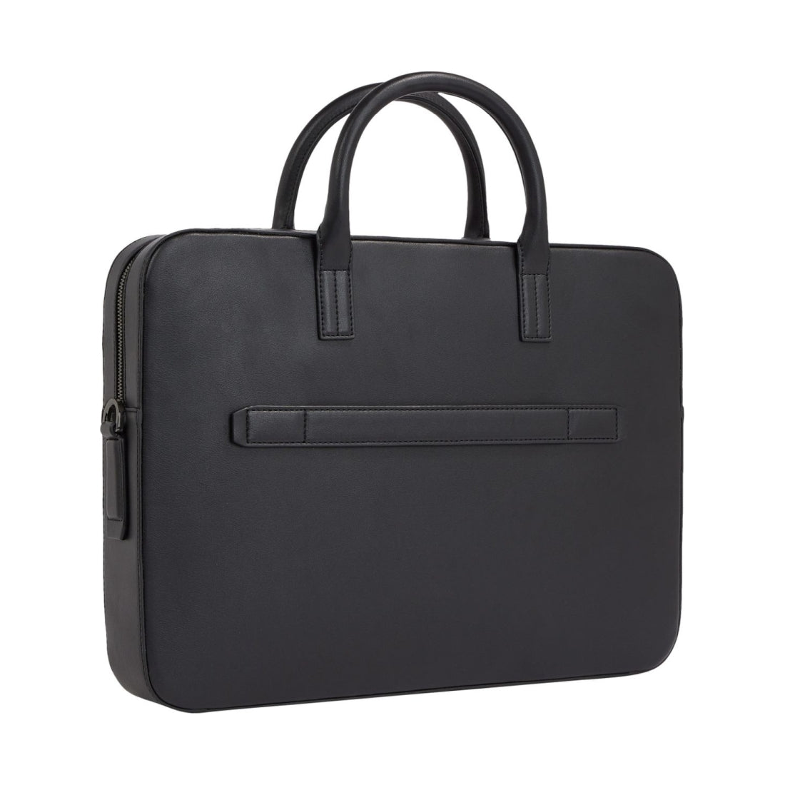 Tommy Hilfiger mens black monogram computer bag | Vilbury London