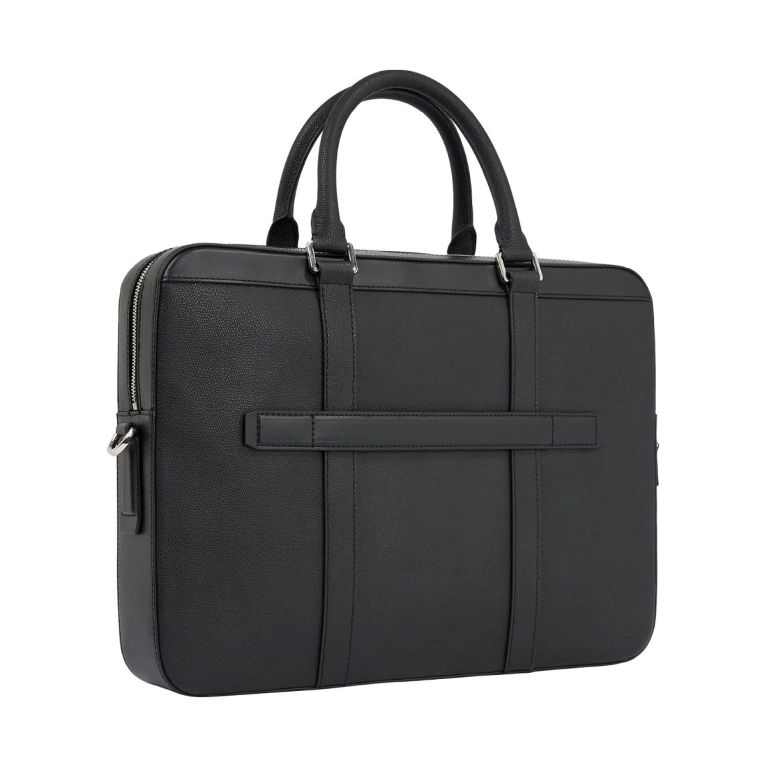 Tommy Hilfiger mens black structured laptop bag | Vilbury London