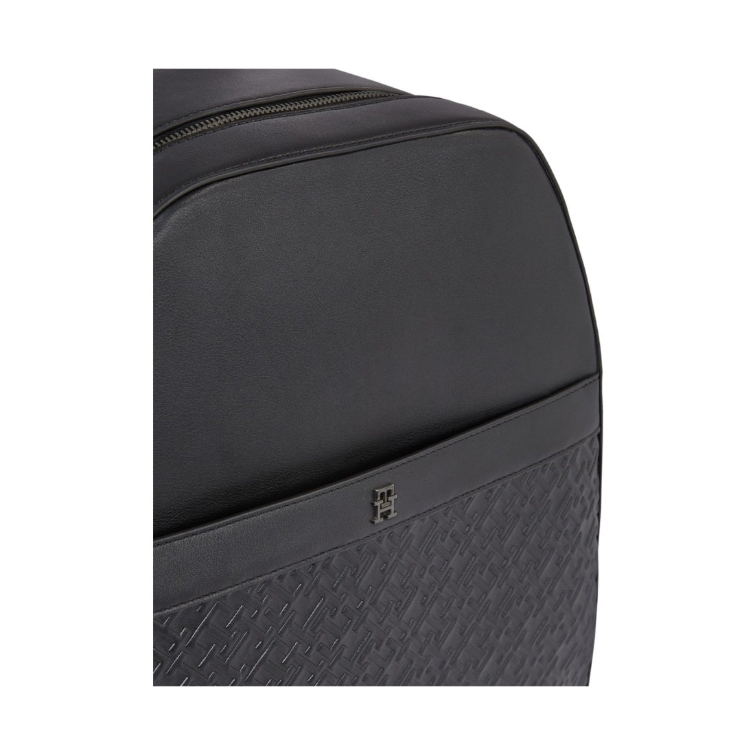 Tommy Hilfiger mens black monogram backpack | Vilbury London