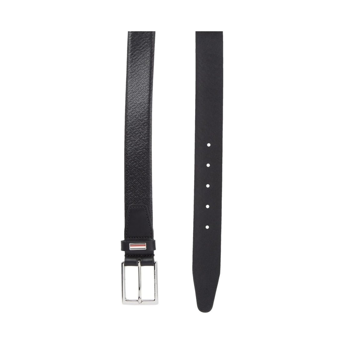 Tommy Hilfiger mens black business 3.5 monogram belt | Vilbury London