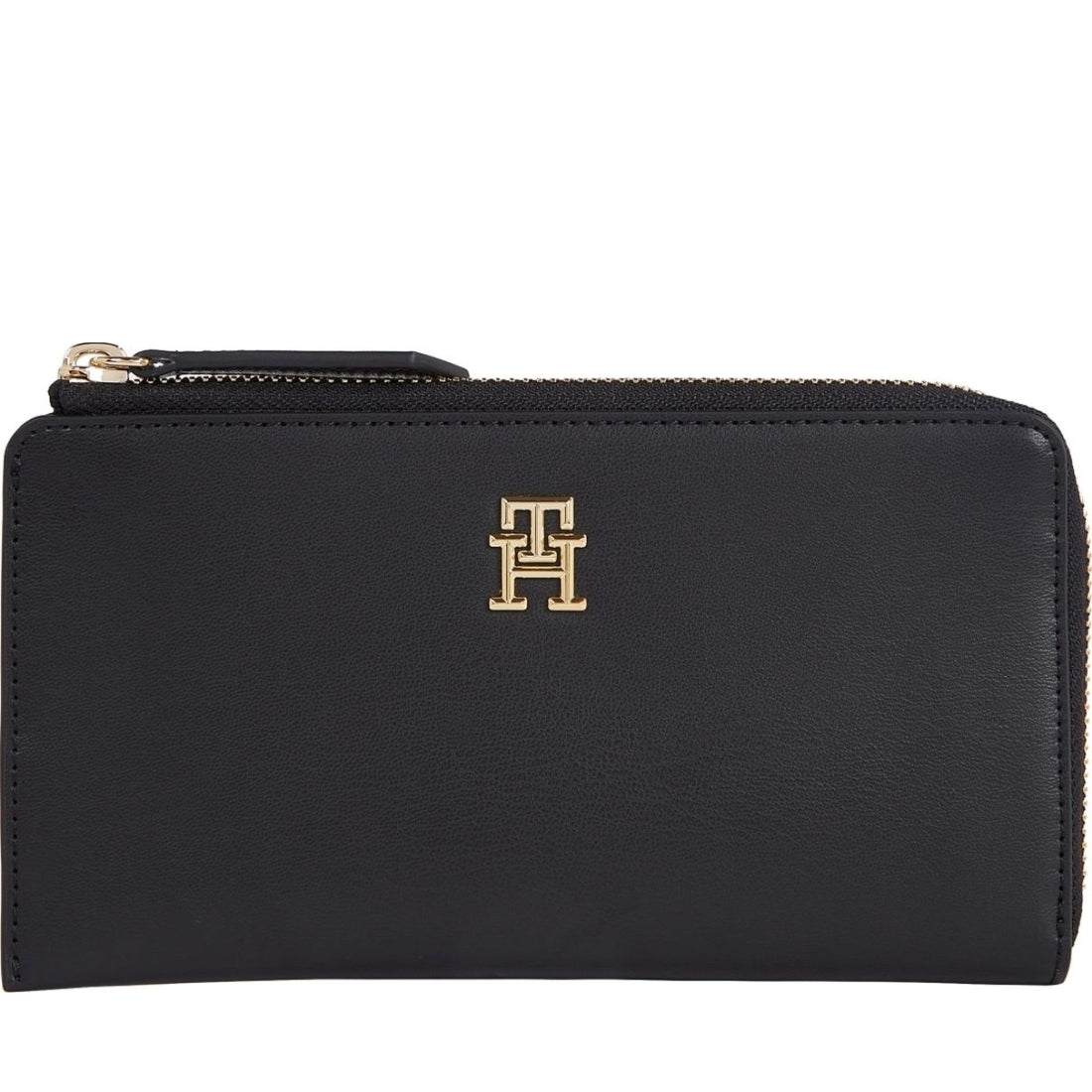 Tommy Hilfiger womens black feminine large slim wallet | Vilbury London