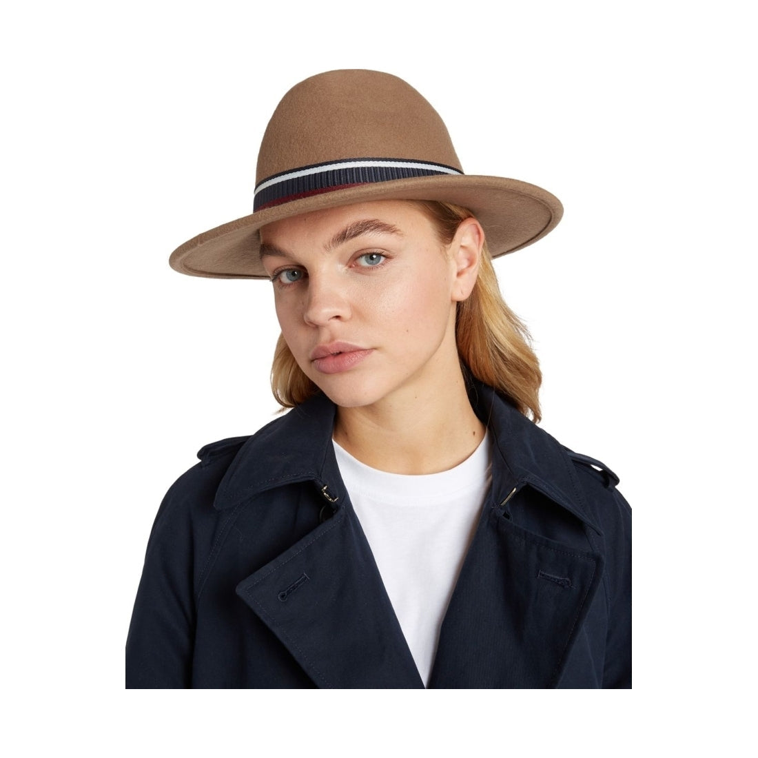 Tommy Hilfiger womens classic khaki feminine fedora cap | Vilbury London