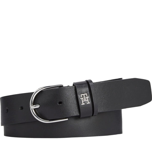 Tommy Hilfiger womens black timeless 3.5 belt | Vilbury London