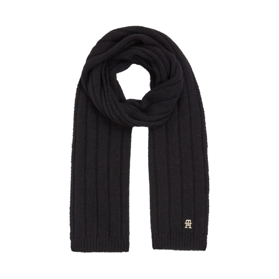 Tommy Hilfiger womens black timeless scarf | Vilbury London