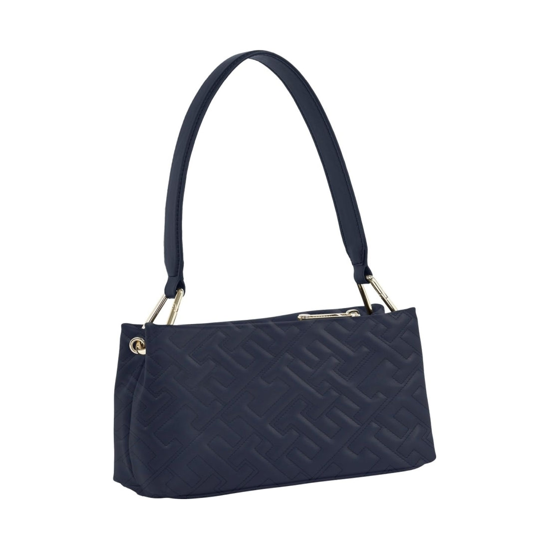 Tommy Hilfiger womens space blue soft shoulder bag mono | Vilbury London