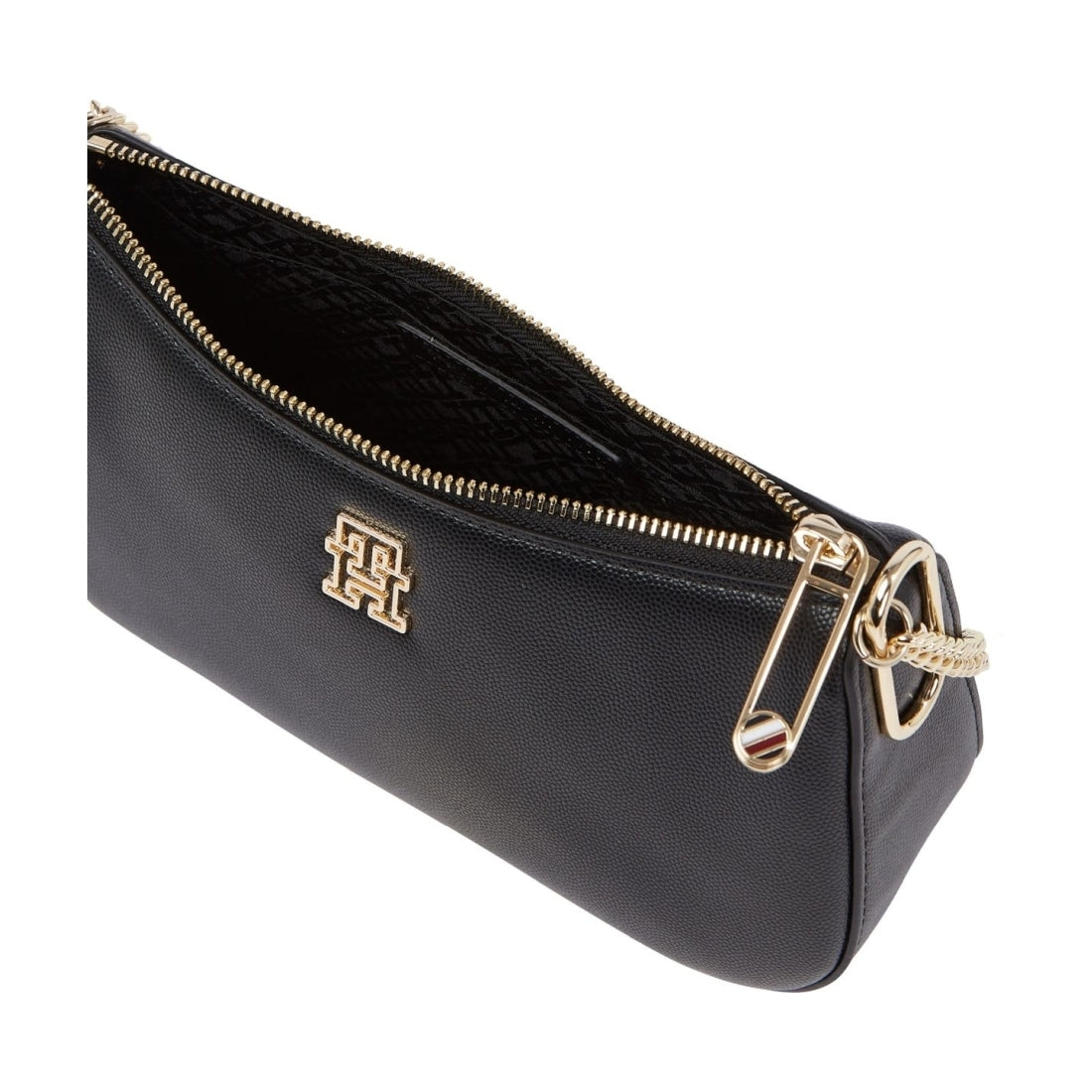 Tommy Hilfiger womens black timeless shoulder bag chain | Vilbury London