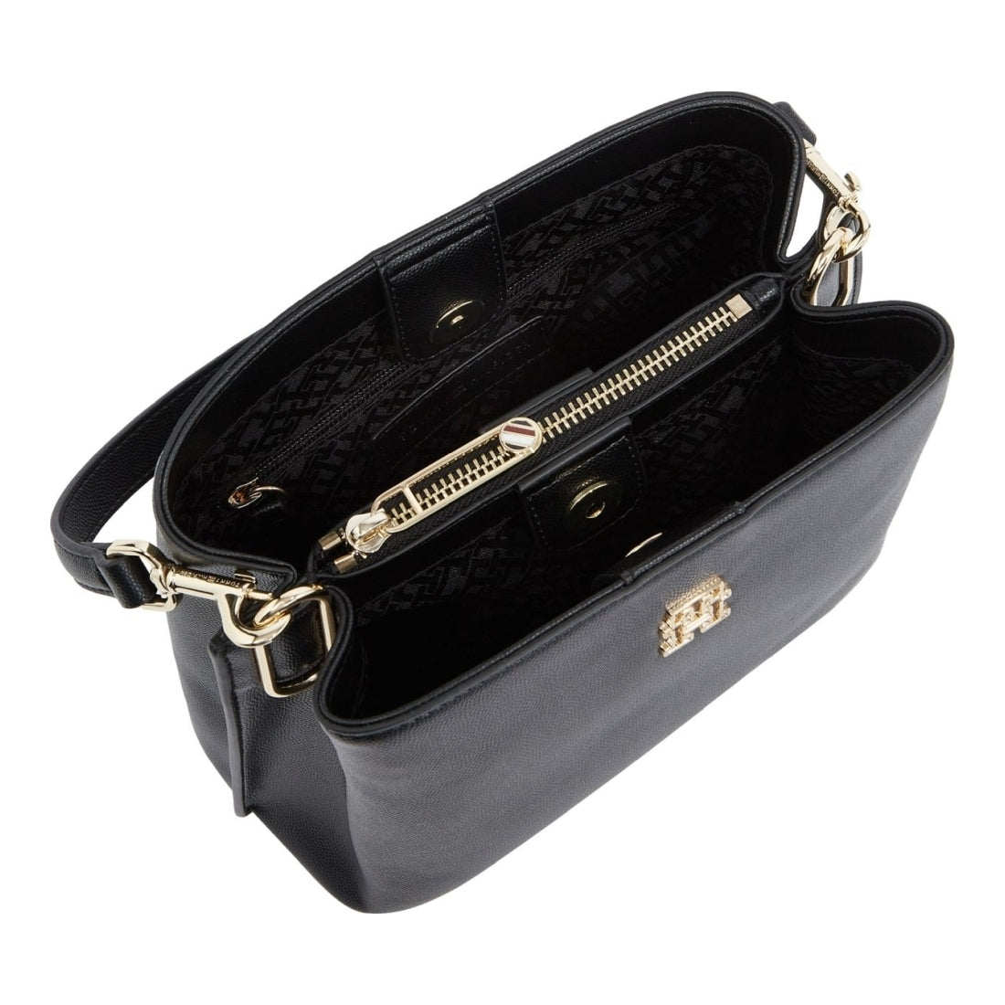 Tommy Hilfiger womens black timeless bucket | Vilbury London