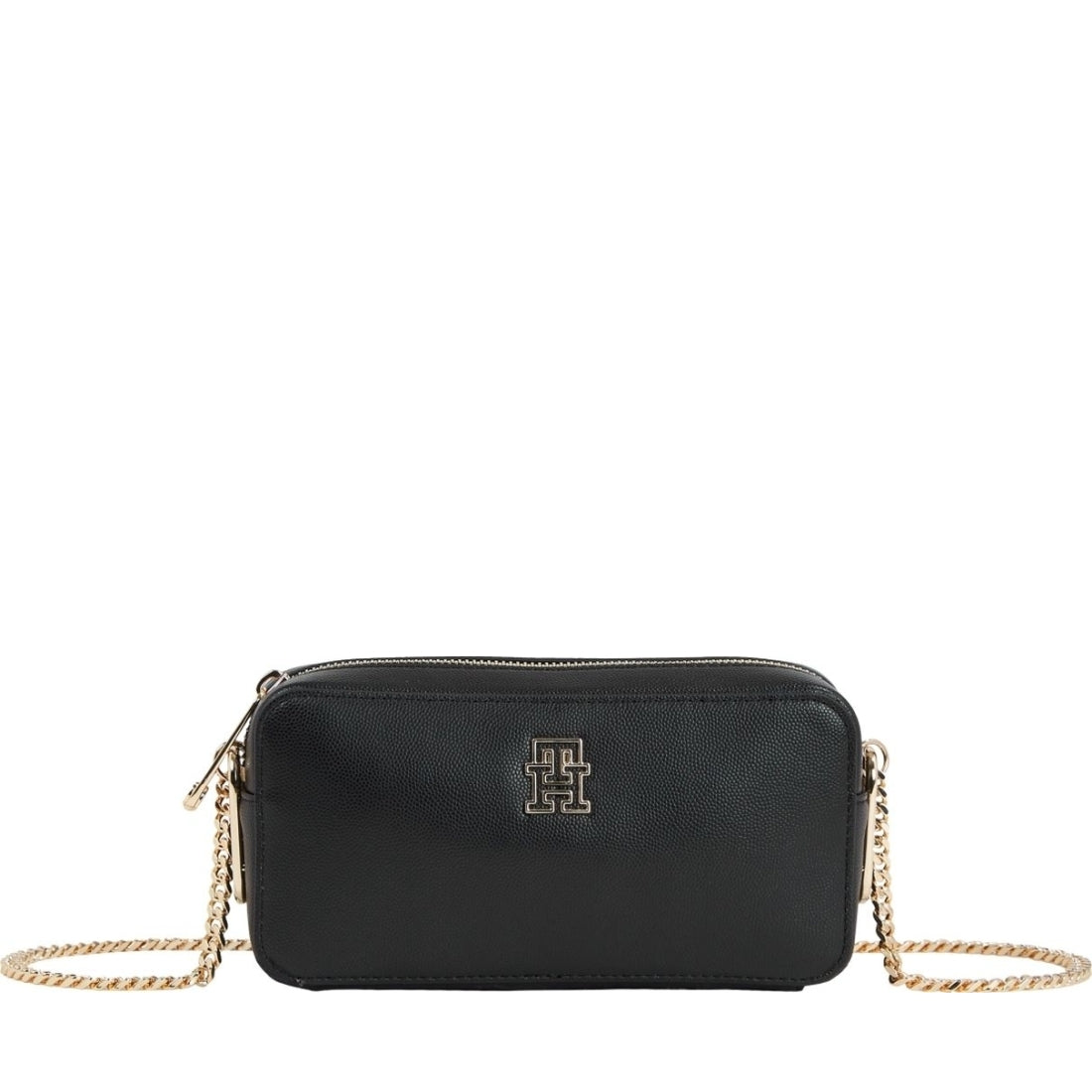 Tommy Hilfiger womens black timeless chain camera bag | Vilbury London